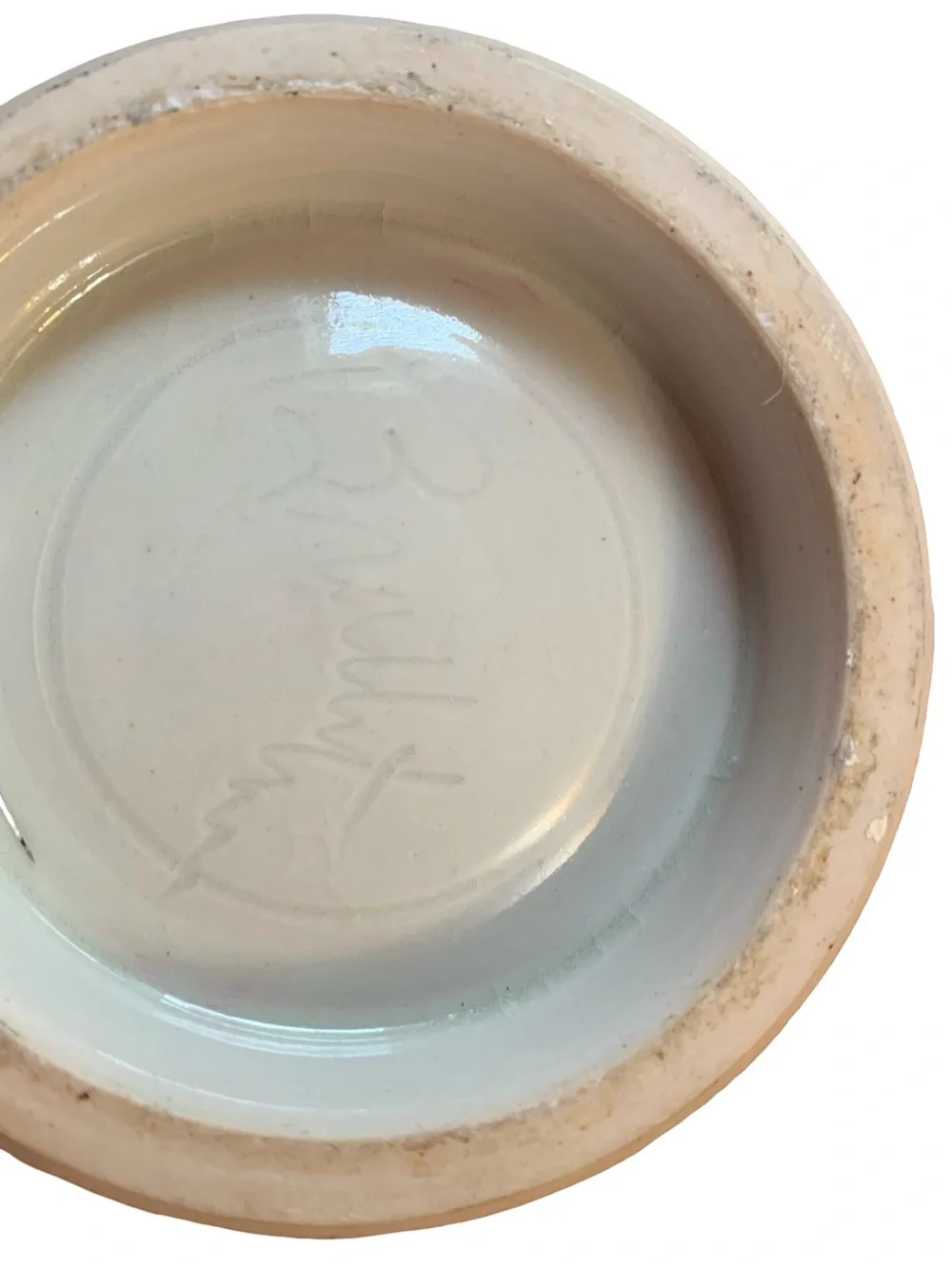 Signed Studio Art Pottery Lidded Casserole Serving Bowl Green Blue Textured